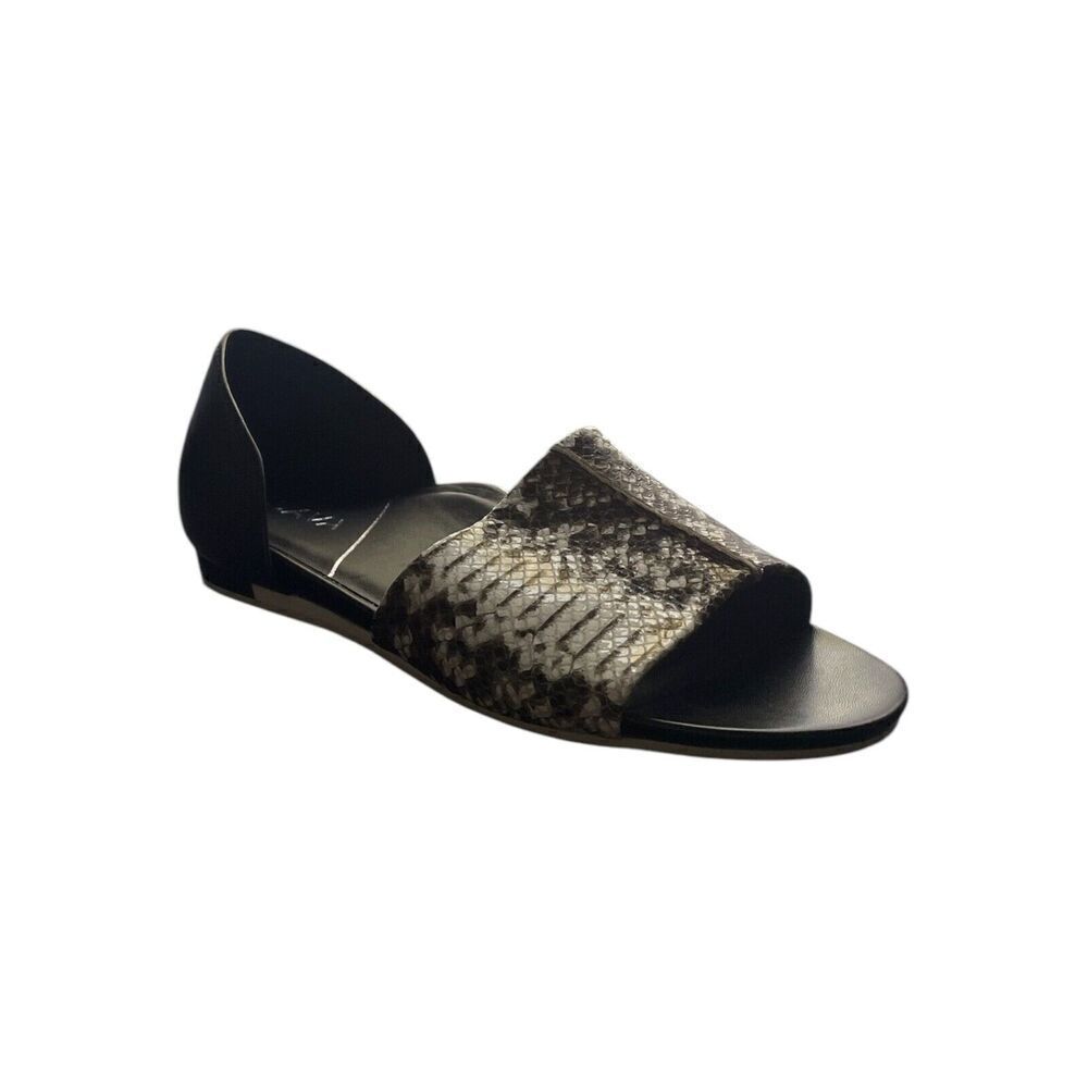SoftWalk Sava Calera Flat Slip On Black/Grey  Leather Women's Sz US 6.5/EUR 37M